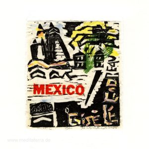 Jocelyne Benoit 2, Canada, Mexico, Color Woodcut + Typo, 2008