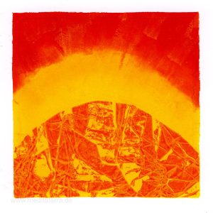 Nelly Arias, Image 3, Argentina, Yellow And Red, Relief Printing, 2015