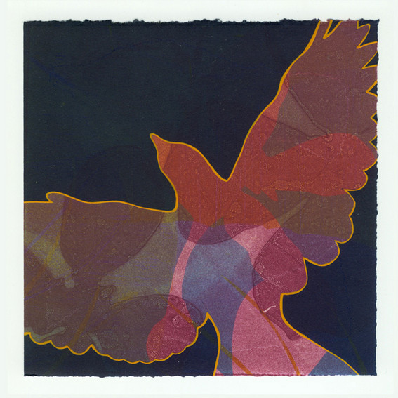 April Flanders 1, USA, Lift, 2016, Monotype and Gouache, 17,75 x 17,75 cm