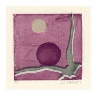 Iris Xilas Xanalatos 3, Greece, Bird & Purple, 2014, Handmade Silk Screen Print, 9, 5 x 9, 5 cm