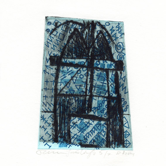 Josée Wuyts + Frans de Groot 3, Netherlands, Tower, 2011, Dry Point, Etching, 11 x 8 cm