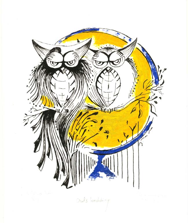Mady Maeriën 2, Belgium, Owls Wedding, 2014, Litho Polyester, 20 x 26 cm