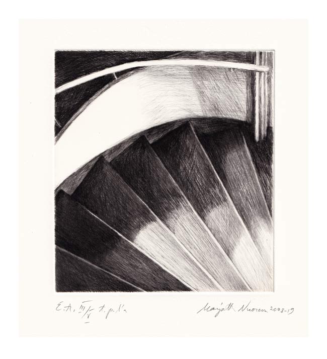 Marjatta Nuoreva 1, Finland, The Stairs, Drypoint, 14 x 12,5 cm