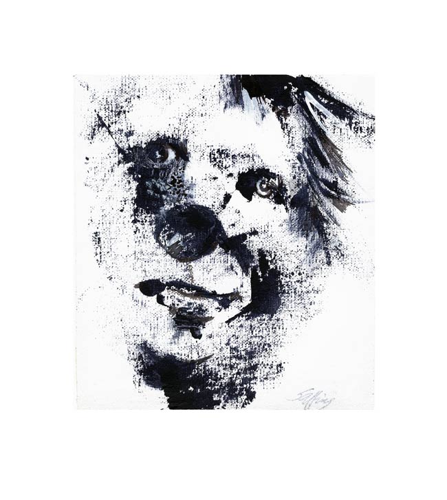 Viggo Salting, 1, Denmark, Clown, 2018, Acrylic on Canvas, 17 x 19 cm
