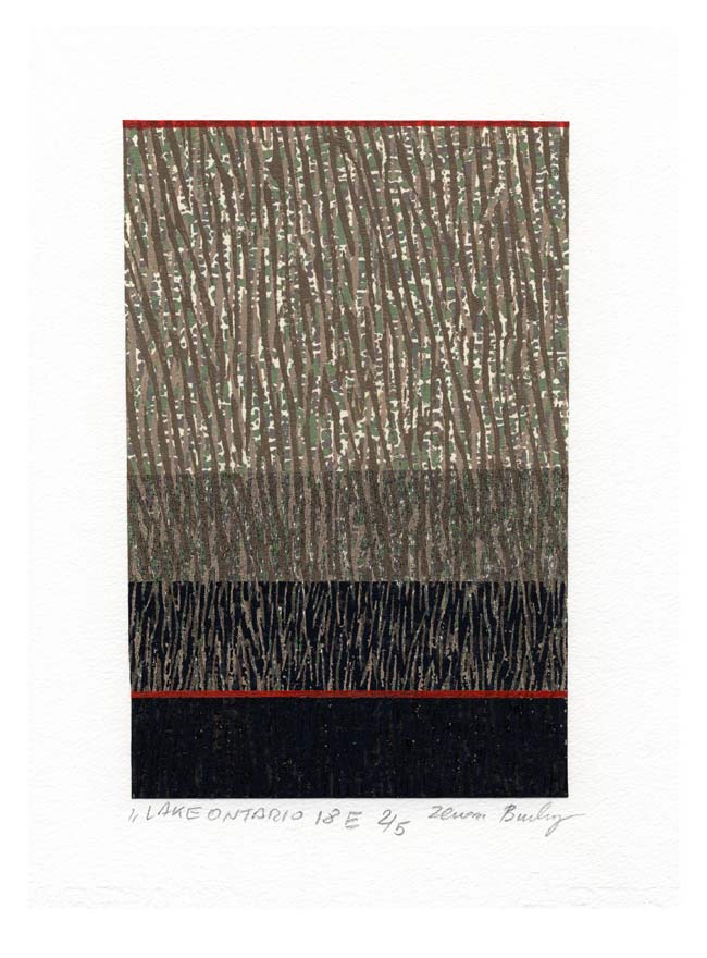 Zenon Burdy 3, Canada, Lake Ontario 18e, 2017, Linocut, 28 x 19,5 cm