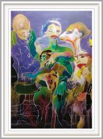 David Whitfield 2, France, Group, 2019, Acrylic on Canvas, 120 x 90 cm