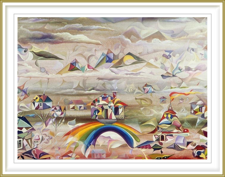 Tatiyana Kraevskaya 1, USA, Over The Rainbow, 2002, Oil on Canvas, 76,2 x 101,6 cm
