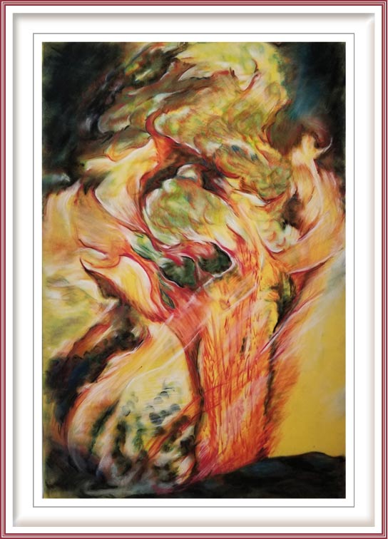 Veryal Zimmerman 1, USA, Yellowstone Eruption Gone A Rye, 2019, Pastel, 50,8 x 33 cm