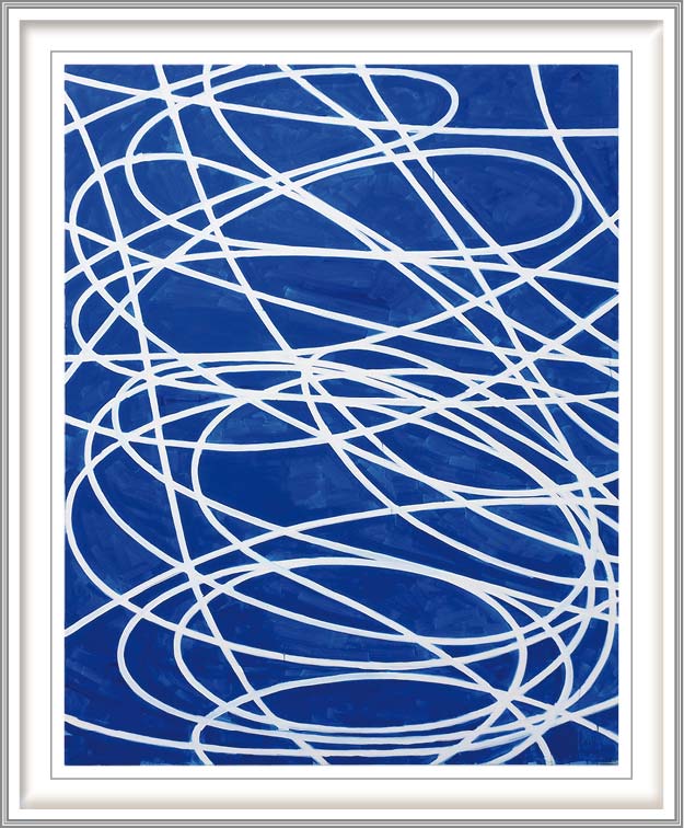 Yasuyuki Uzawa 2, Japan, Strings-Marine Blue, 2018, Oil on Canvas, 190 x 140 cm