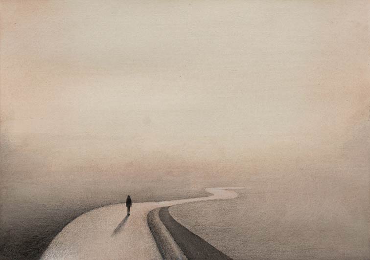 Gerhard Rasser, Austria, Quo Vadis?, 2020, watercolor, 29 x 21 cm