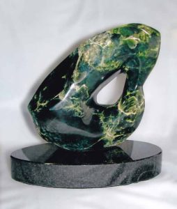 Betty Collier, Australia, Sculpture, 2014, beyond the bend, pilbara jade on granite, 31 x 29 x 31 cm