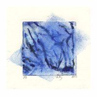 Aida Stolar 2, Israel, Blue Veil, 2017, Etching, 14 x 14 cm