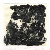 Lidia Paladino 1, Argentina, Variation I, 2018, Etching-Chinècollè, Slurry-Handmade Paper 14 x 14 cm